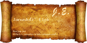 Januskó Elek névjegykártya